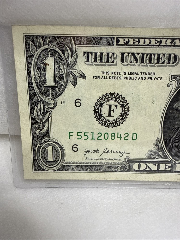 2017A $1 One Dollar Huge Green Ink Error