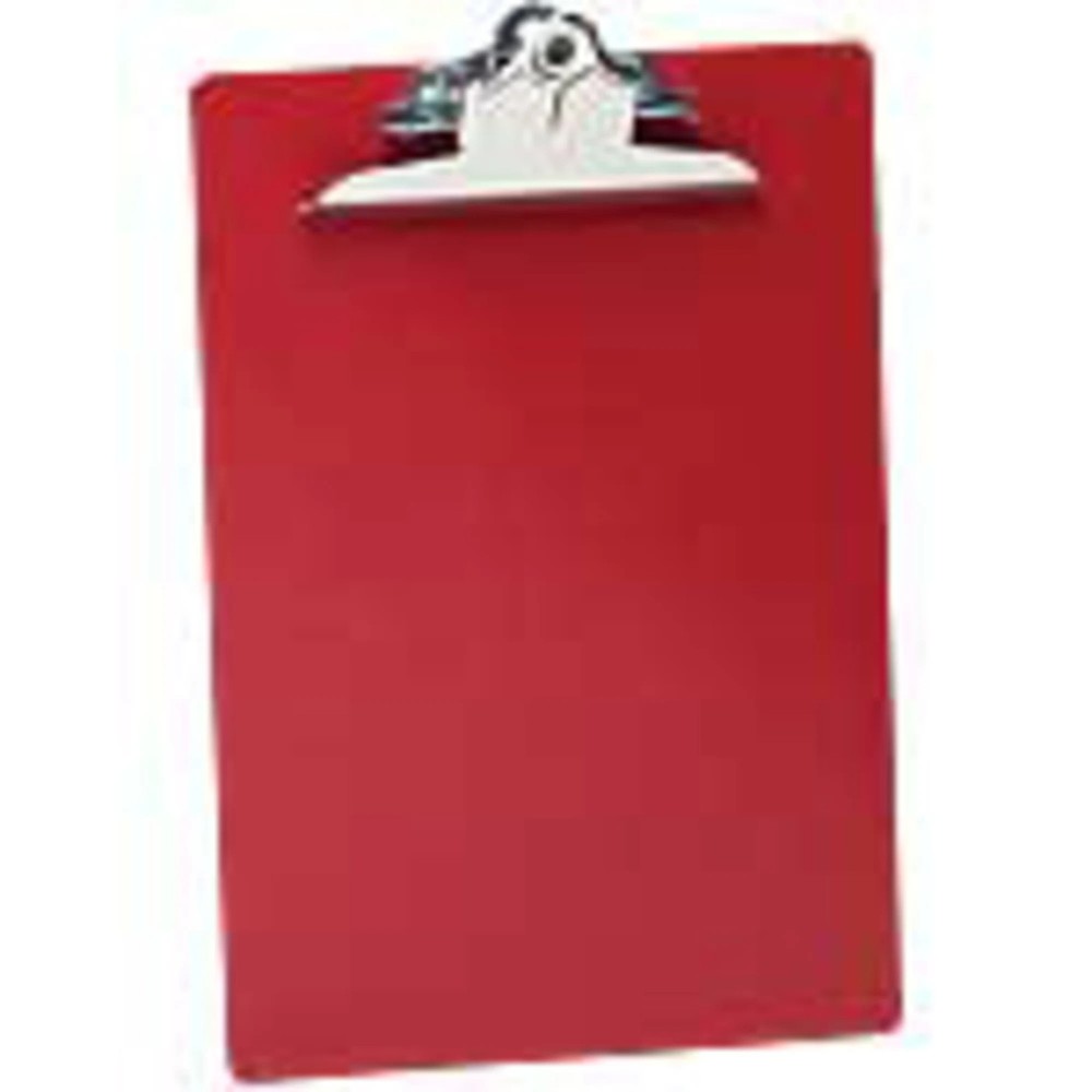 Saunders Plastic Clipboard, 8 1/2" x 12", Red