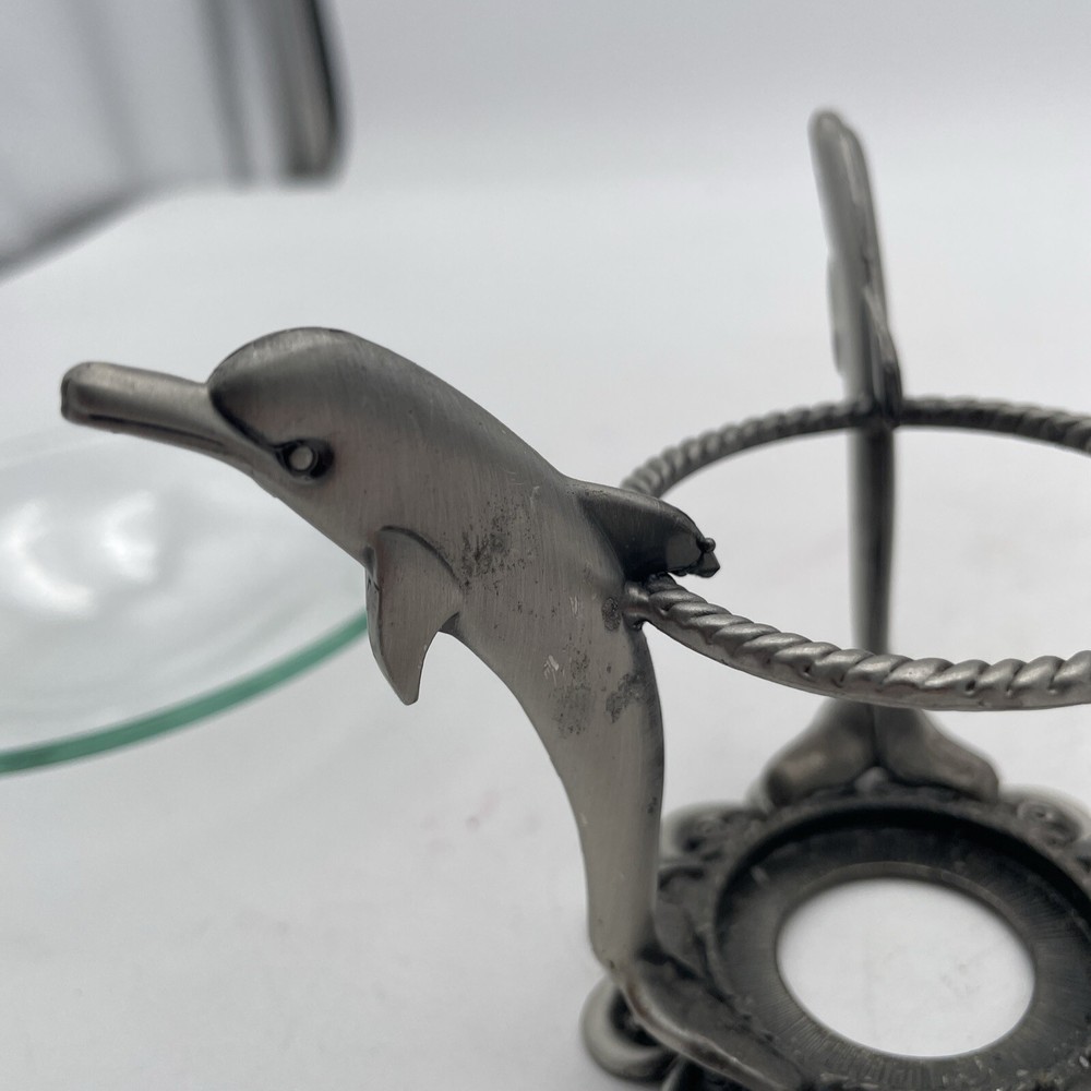 Vintage Pewter Incense Burner-Dolphins