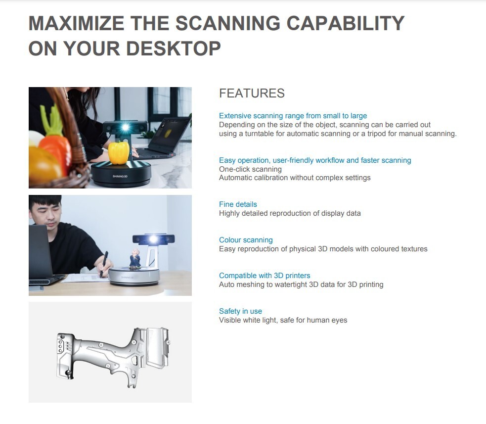 Color 3D Scanner EinScan-SP V2 EXScan Pro Shining3D Edition Tripod For MAC & PC