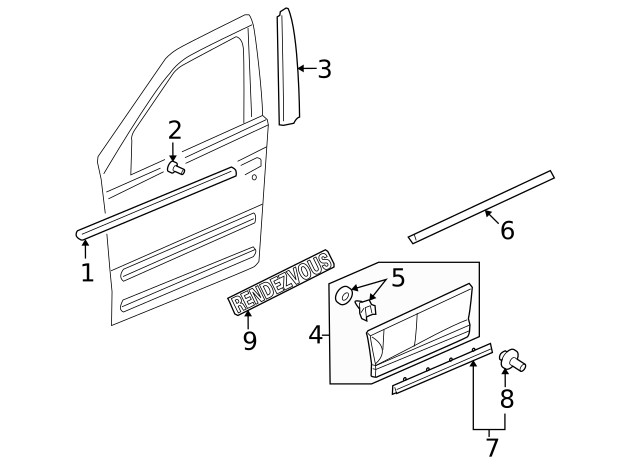 Genuine GM Belt Weather-Strip 21995157