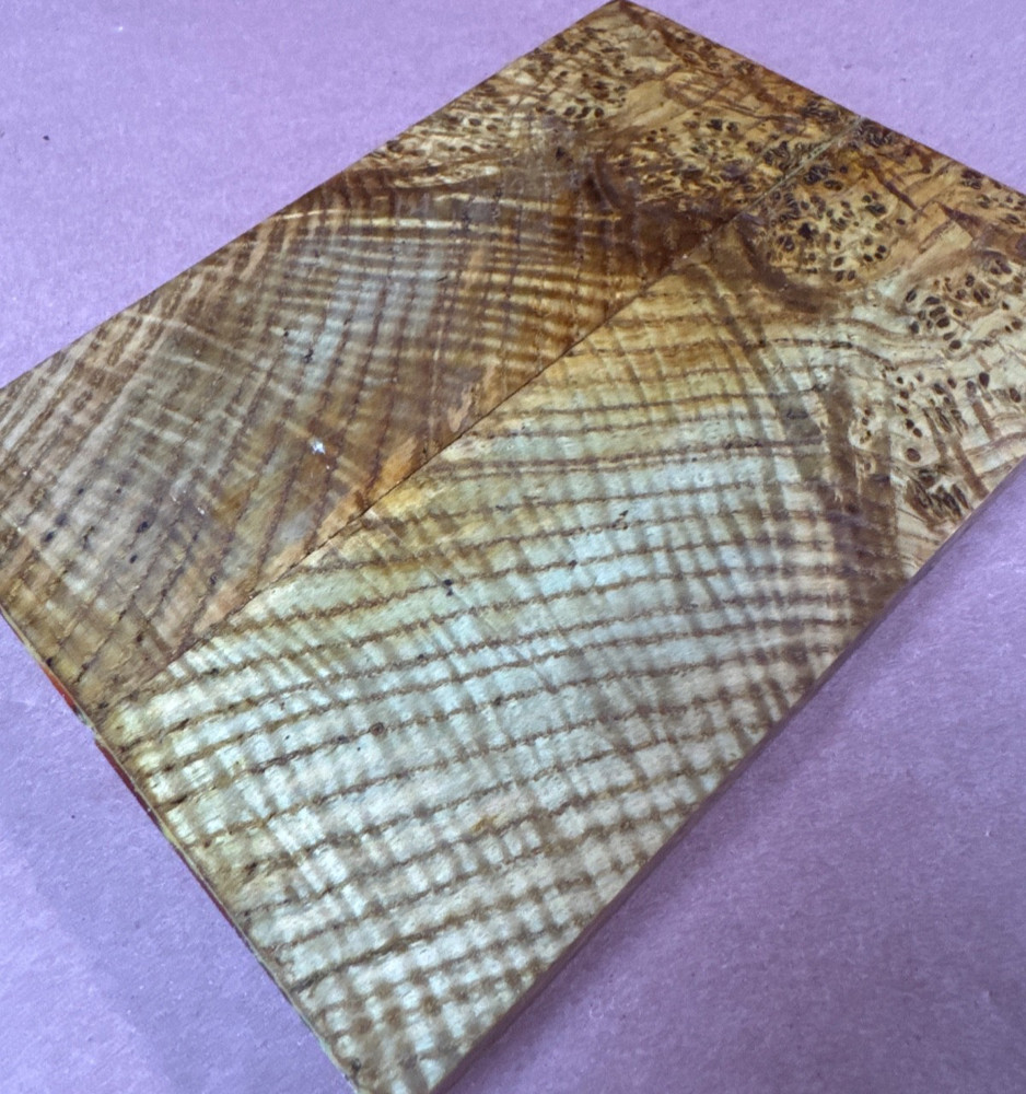 STABILIZED HYBRID MAPLE BURL,OVERSIZED KNIFE SCALE,TOOL HANDLES