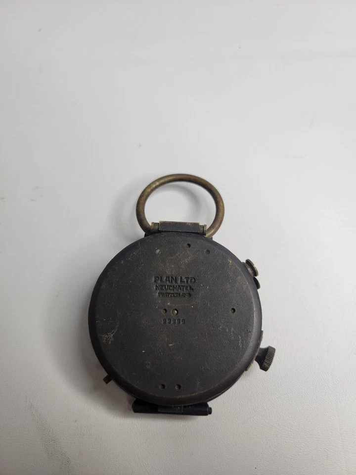 Brass WW2 Compass Plan Ltd. Swiss Mfg.