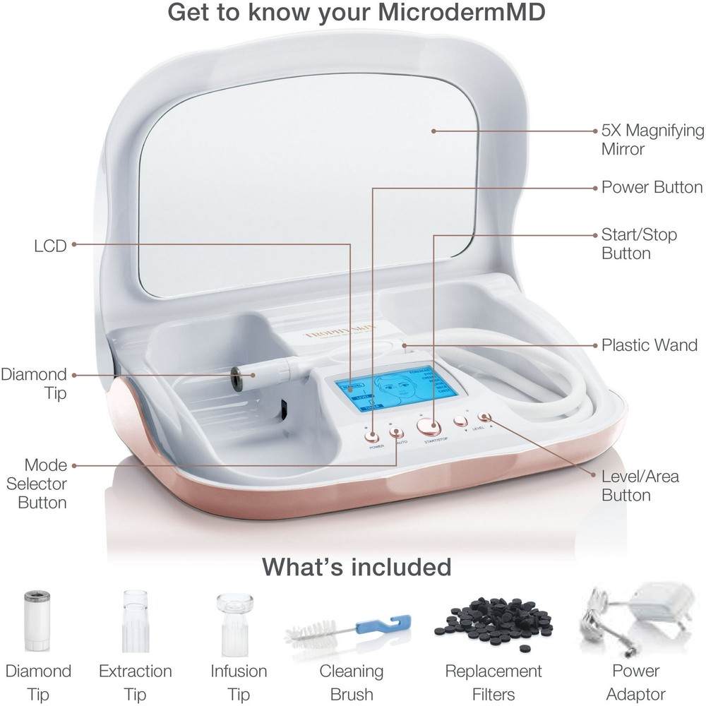 MicrodermMD Microdermabrasion System for Exfoliation & Anti-Aging. Mod TSMDD 01