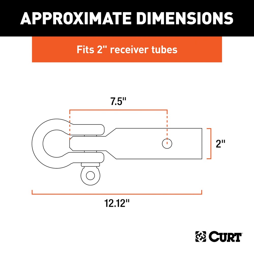 CURT D-Ring Shackle Mount 2in Shank - 45832