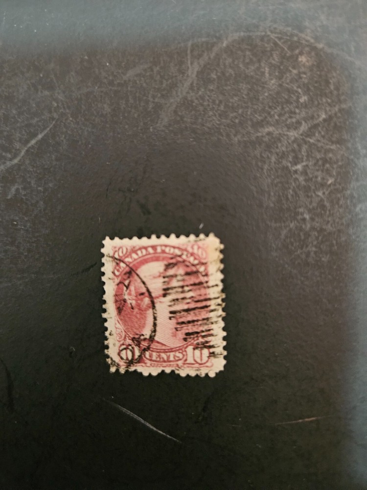 CANADA stamp - SCOTT#40b DEEP LILAC ROSE 10cts SMALL QUEEN