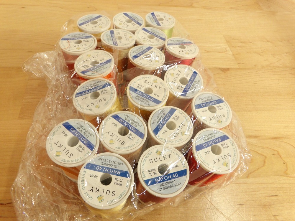 Sulky Lot of 19 Assorted Rayon Threads- 850 yard Spools