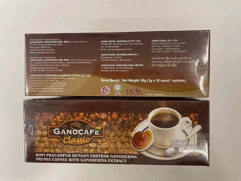 5 Boxes (30 Sachets) Ganocafe Classic Gano Excel Coffee with Ganoderma Lucidum