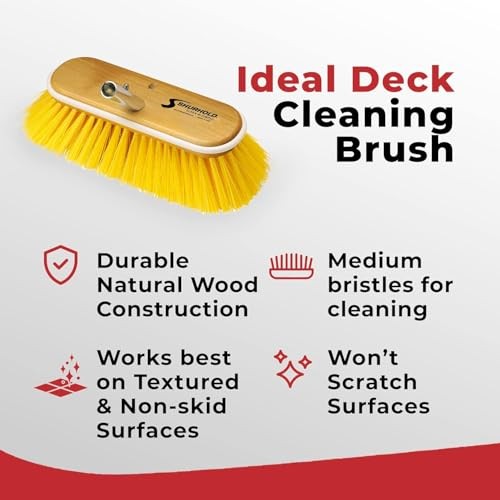 Classic 10" Deck Brush Yellow Deck Brush Medium