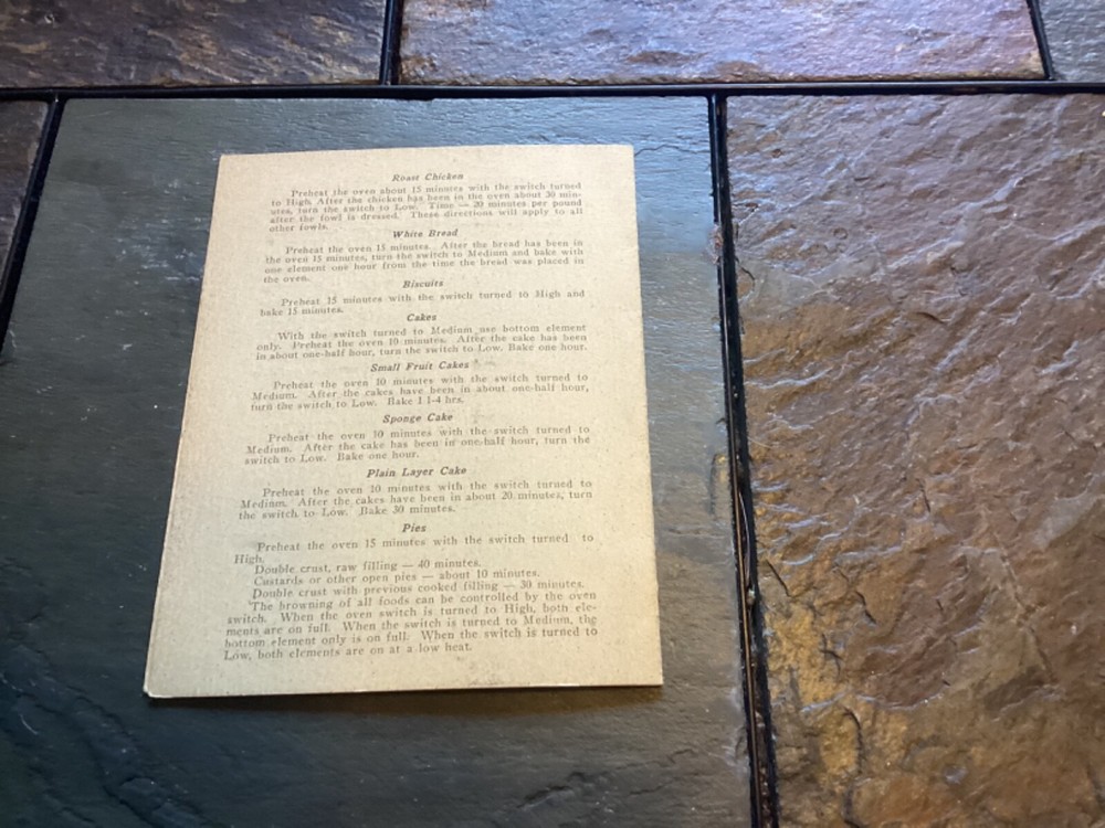 Early 1900s Campbell's Electric Ranges, Empress & Countess Instructions