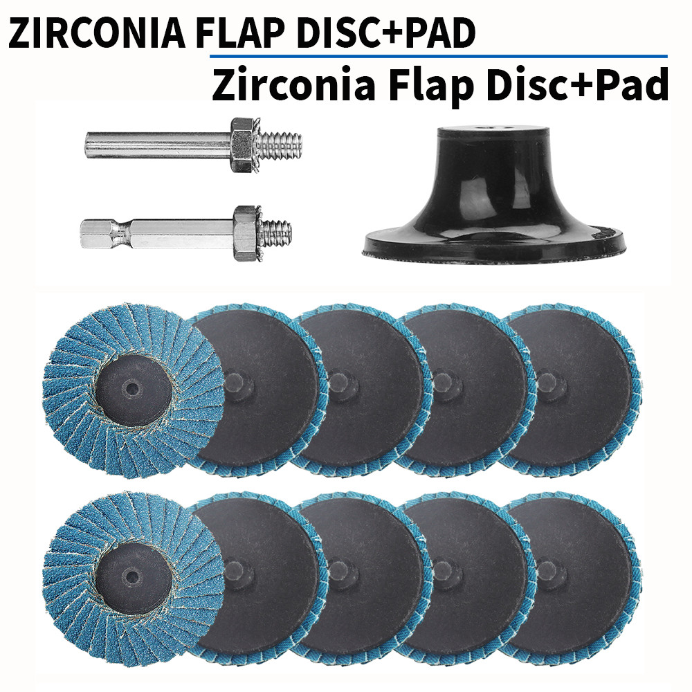 10Pcs 2'' Sanding Grinding Wheel Flap Type Roll Disc Pad Kit For Angle Grinder