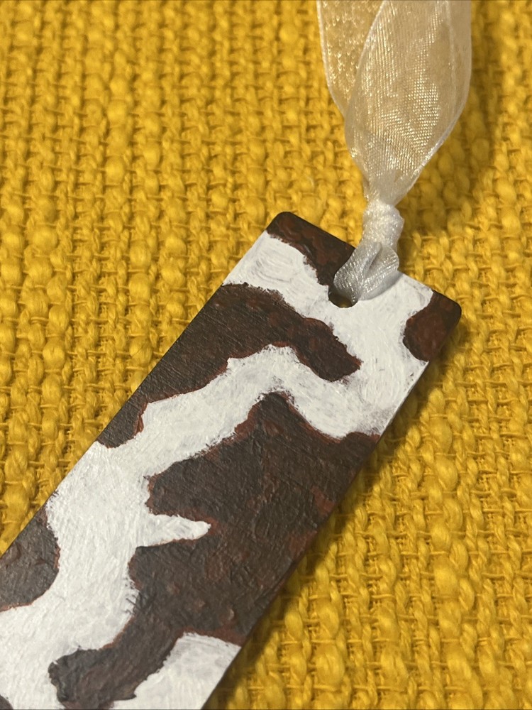Bookmark Hand Painted Cow Print Design