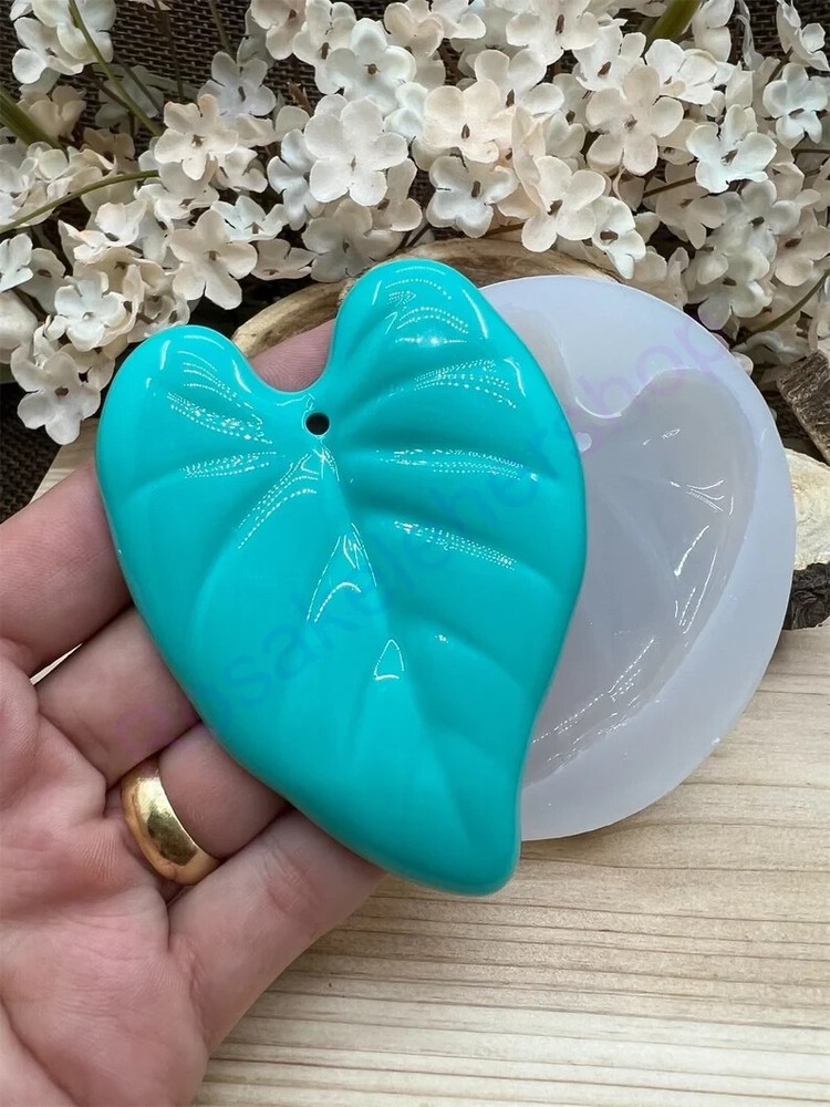 leaf Shiny drop large pendant handmade silicone Mold for crafts