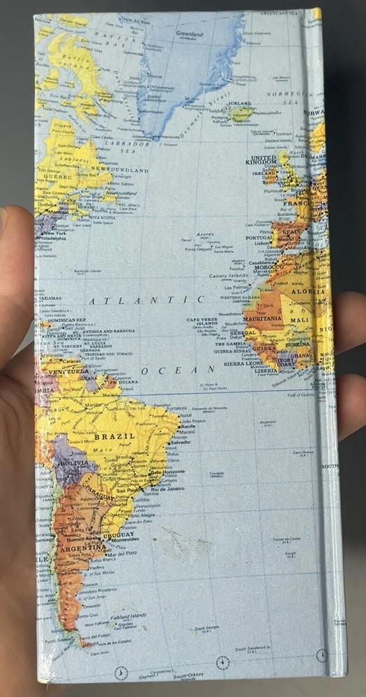 Vintage Telepone Number Email Book World Map Unused Notepad Notes