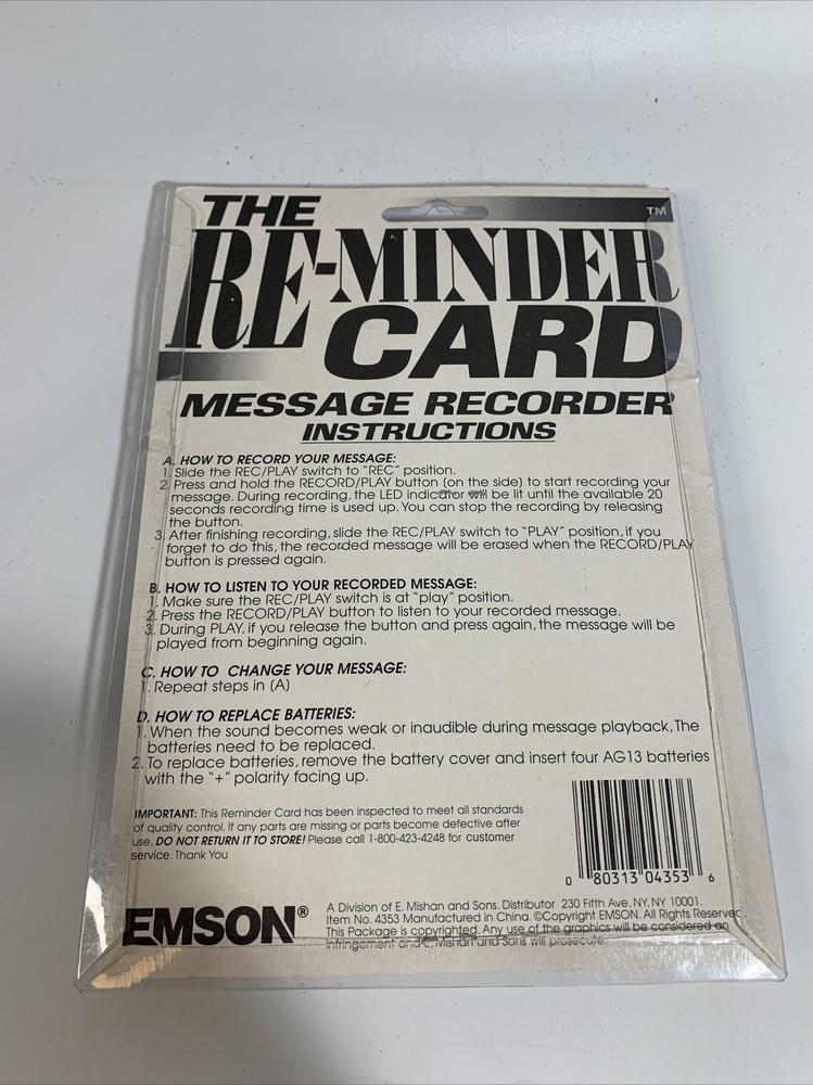 Emson The Reminder Card Message Recorder