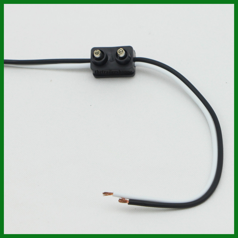 Two Pin Plug Pigtail Connector with 6" Long Continuous Wiring Harness