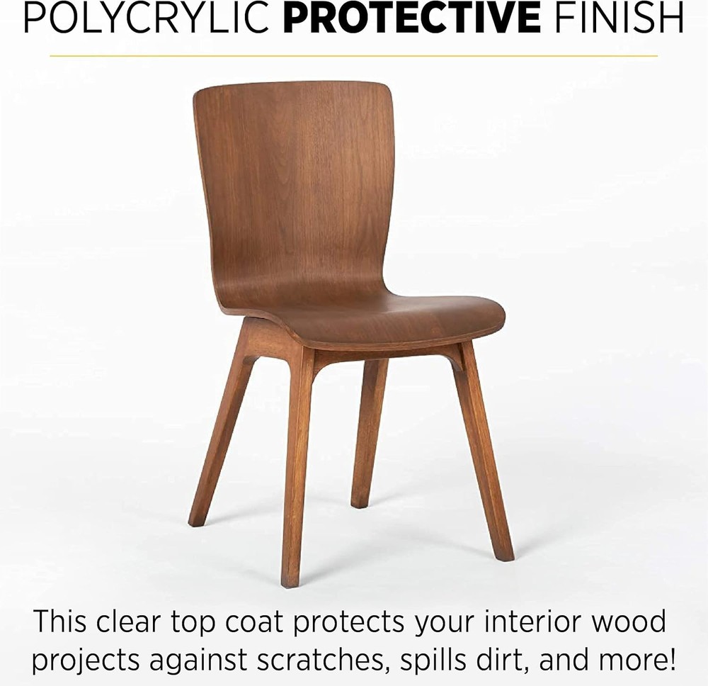 Fast Drying Water-Based Polycrylic Finish ½ Pint - Ideal for Wood Projects