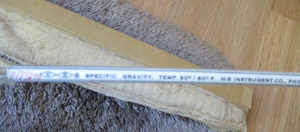Vintage HB Double Diamond Streamline Glass Hydrometer + Box Untested
