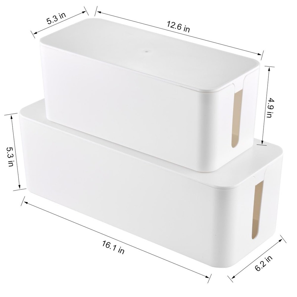 Cable Management , 2 Pack Large & Medium Cable Organizer with 17 PCS Cable Ma...
