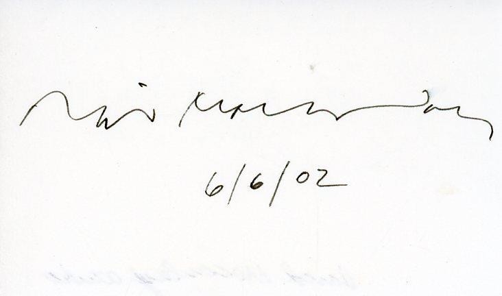 David Macauley- Signed Index Card