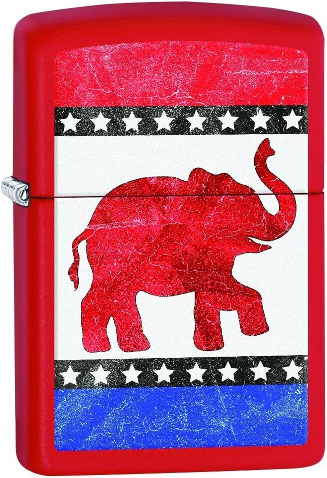 Zippo 29167 Republican Elephant Red Matte