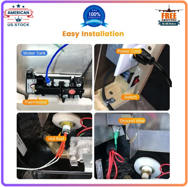 RV Electric Water Hybrid Heater Kits, Converts RV LP Gas Water Heater to 120V El