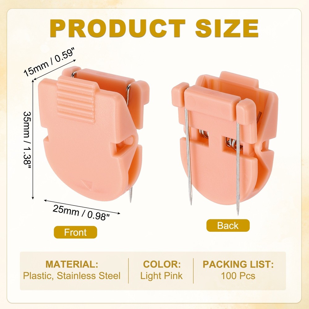 100Pcs Plastic Cubicle Clips for Hanging Documents, Light Pink