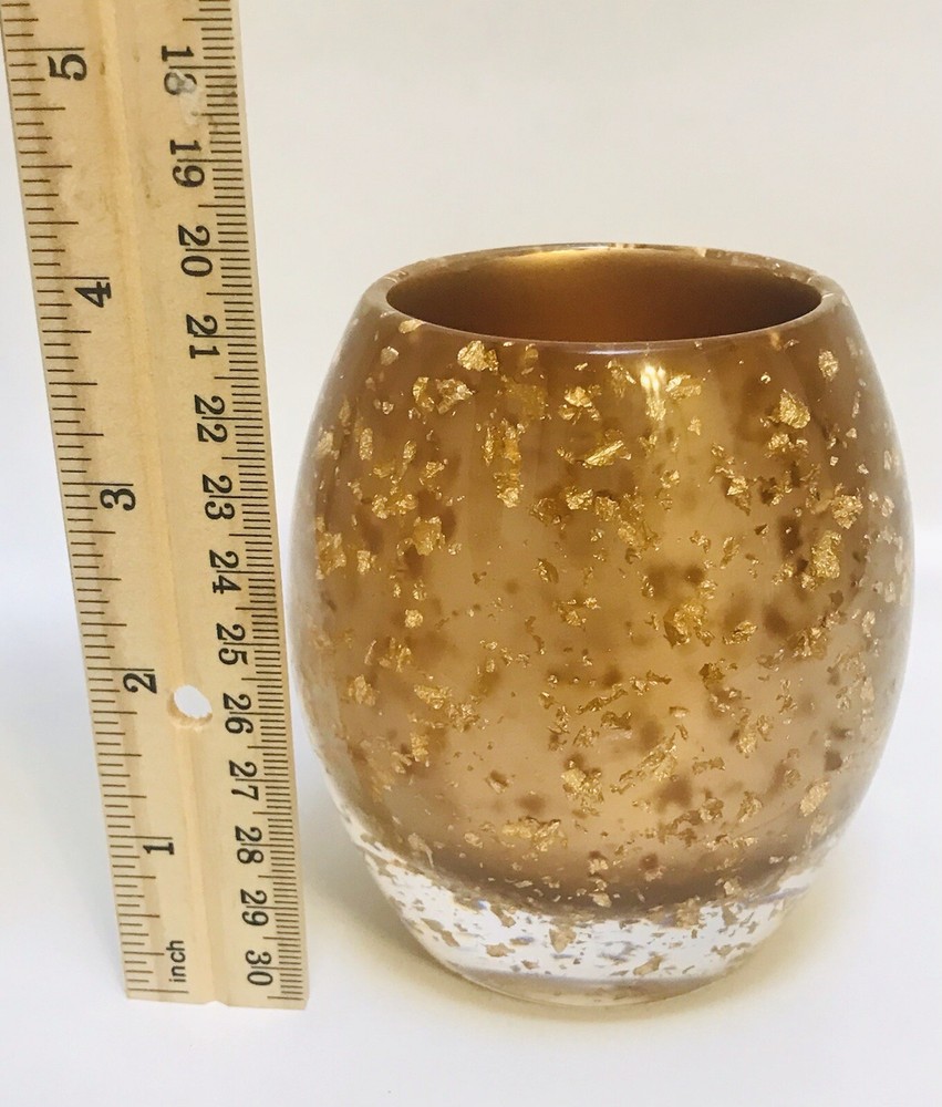 Lucite Gold-Bronze Color Metallic Effect Container 4''