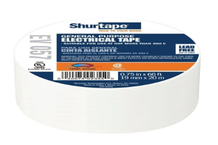 Electrical Tape White 3/4" x 66'
