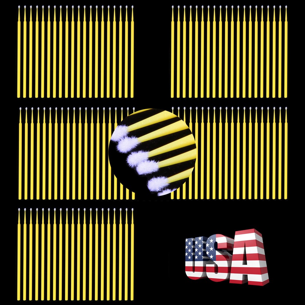 100*Dental Micro Brush Disposable Materials Tooth Applicator Eyelash Medium sl