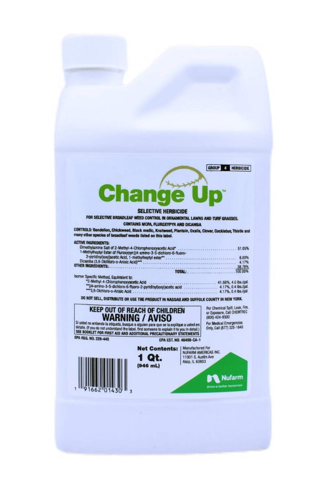 Change Up Selective Herbicide 1 quart Broadleaf Control MCPA Fluroxypyr Dicamba