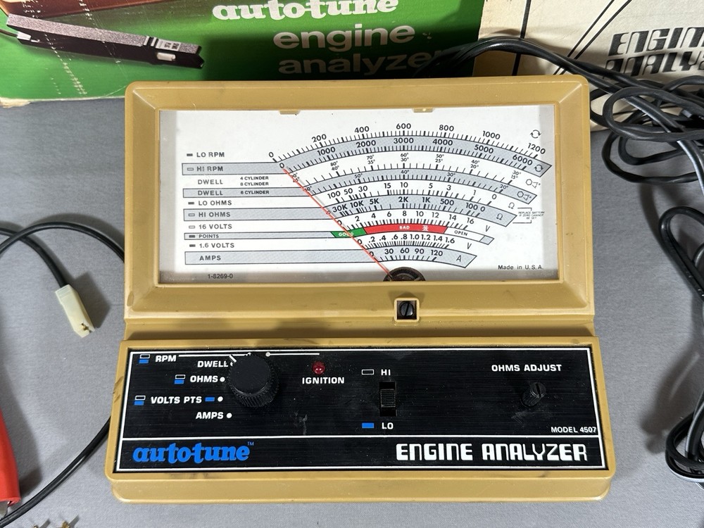 VINTAGE Engine Analyzer Model 4507 Complete w/box 1982 USA Made