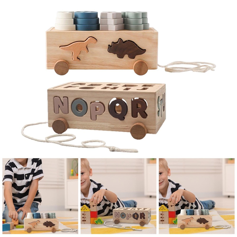 Wooden Stacking Toy Matching Game Enhance Hand Eye Coordination Developmental