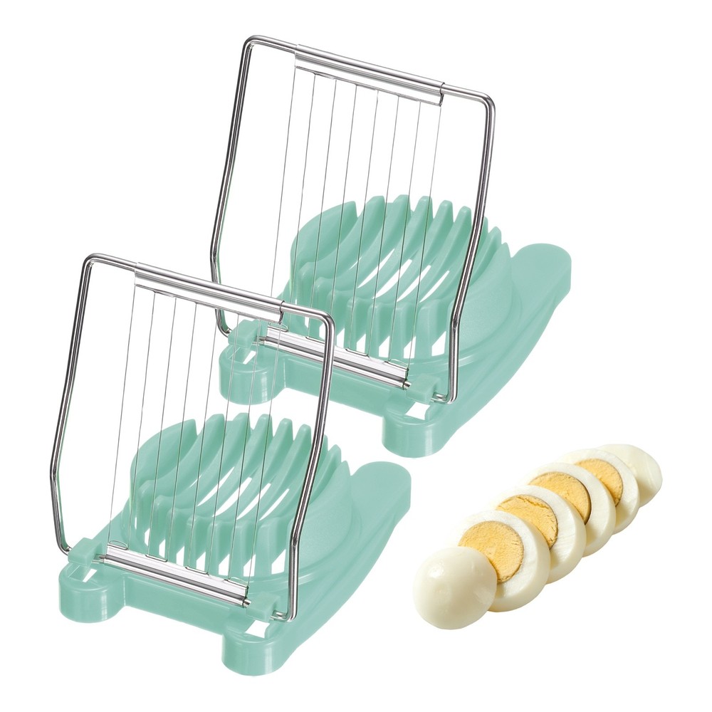 2 Pack Egg Slicer for Hard Boiled Eggs, Green
