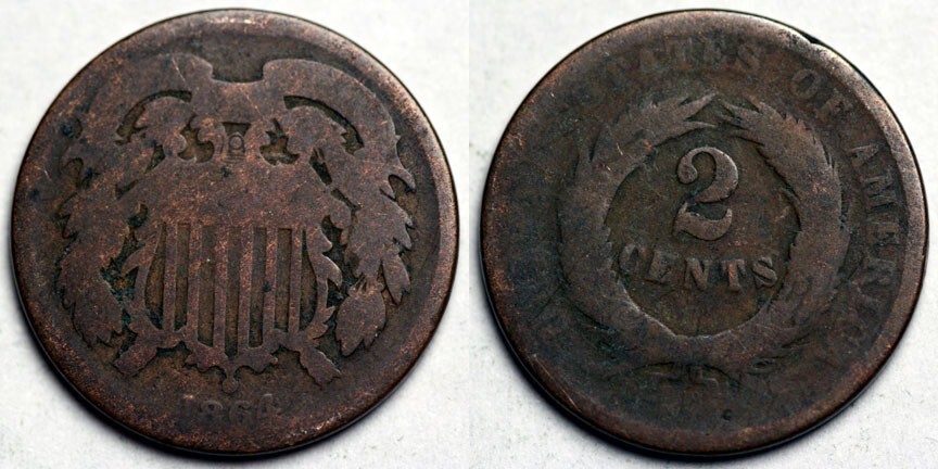 1864  Two Cent Piece