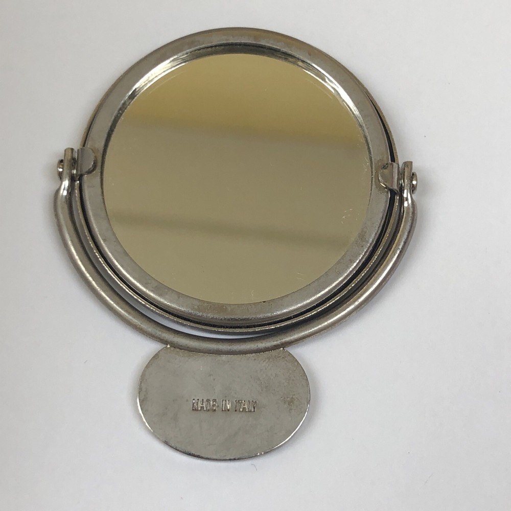 JUDITH LEIBER Silvertone Hand Mirror