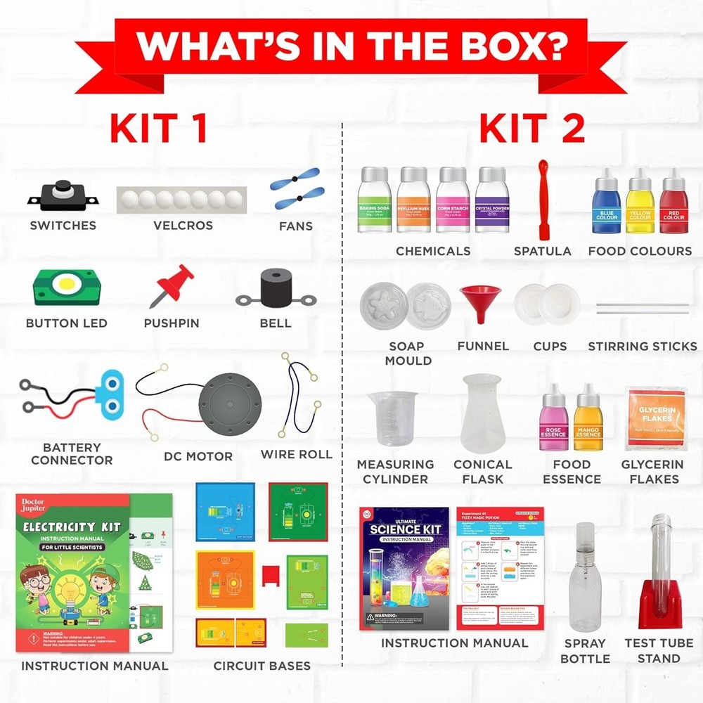 STEM Learning Science Kit for Boys 8-14 | 120 Experiments & Electricity Projects