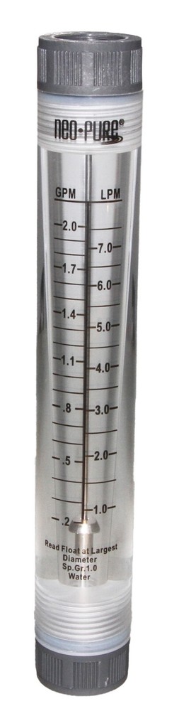 Neo-Pure Inline Flowmeter 1-10GPM 3/4" FNPT
