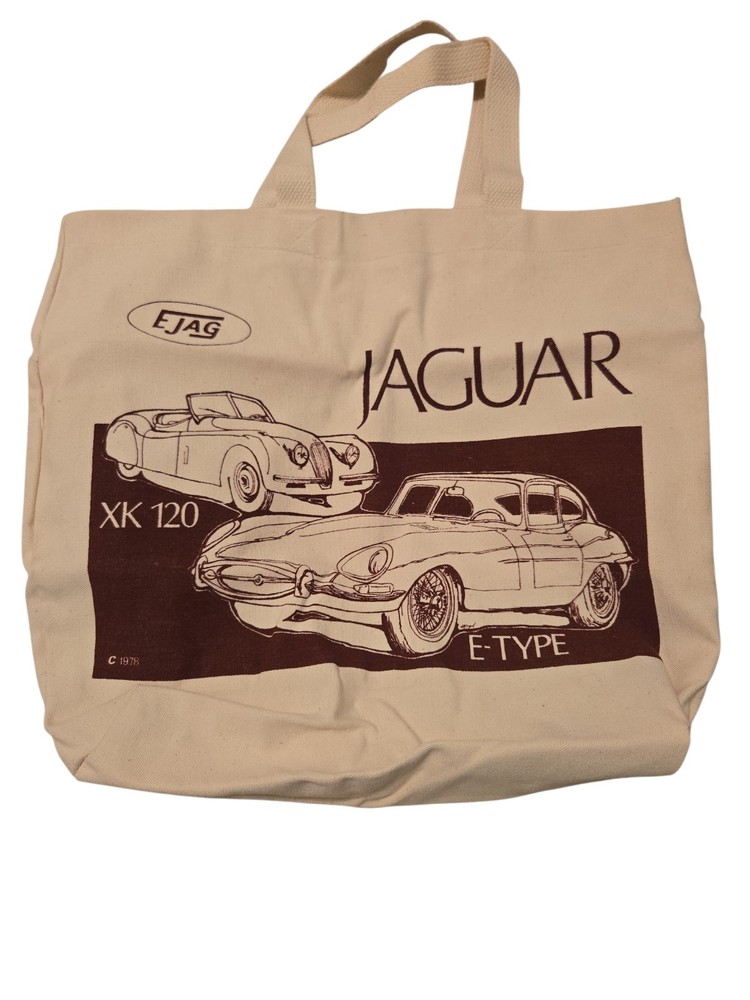 Jaguar XK 120 E-TYPE canvas Tote Bag 1978