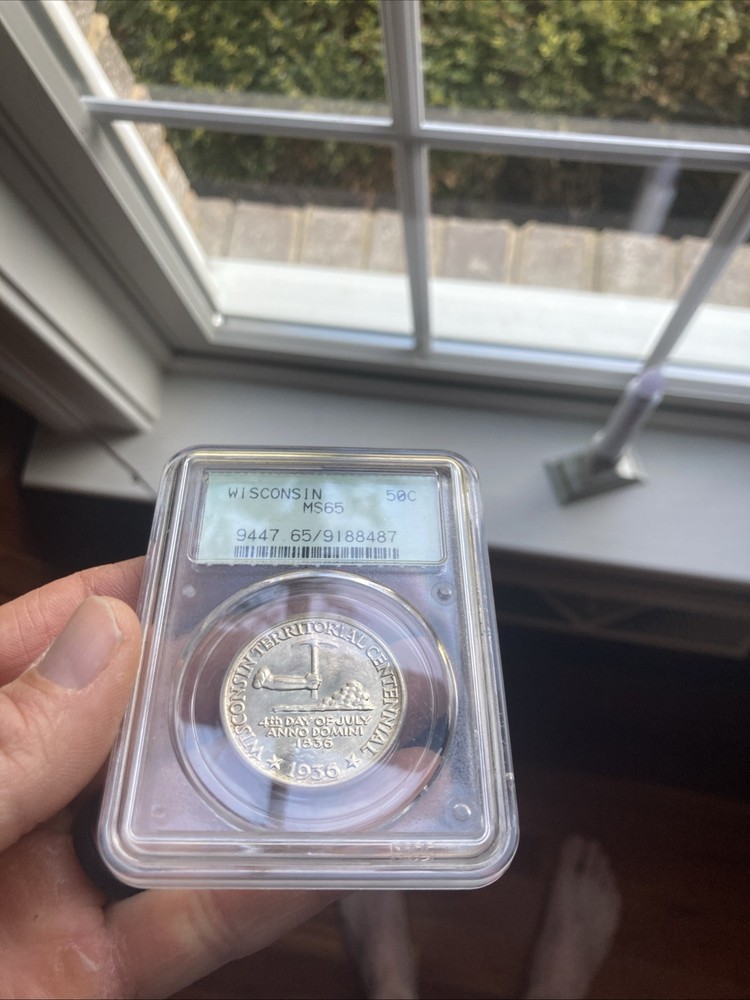 1936 Wisconsin Silver Half Dollar PCGS MS65 Old Holder