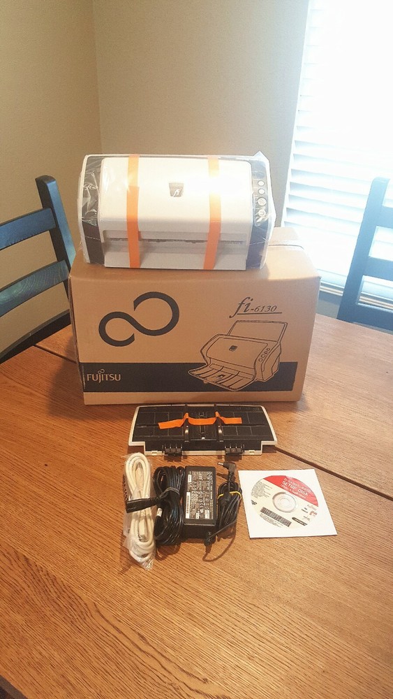 Fujitsu fi-6130 Scanner AC Adapter USB+CD Driver (ZERO count)Full Package in Box