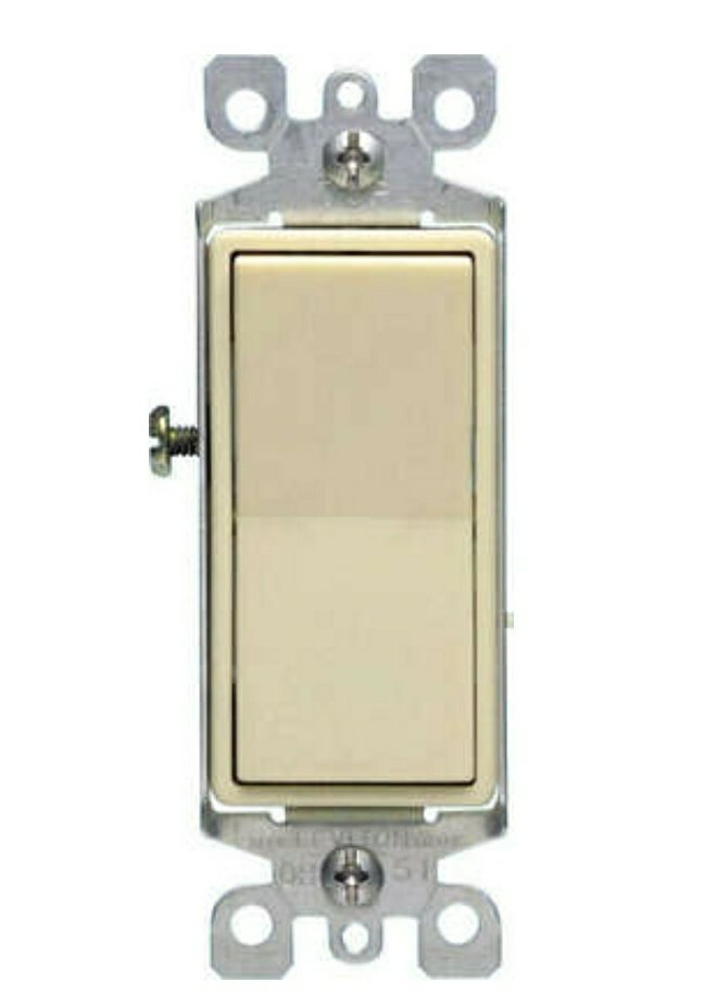 (10) Pack DS15-I Decorative Decora Single Pole Rocket Switch Ivory 120 Volt..
