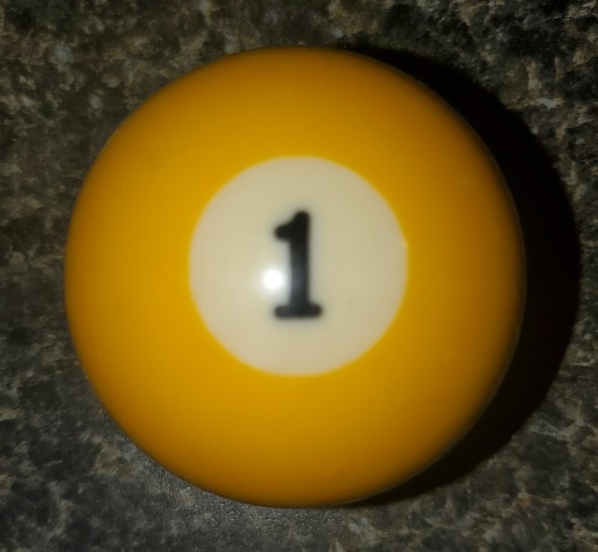Replacement Pool Ball 1 Ball Solid Yellow Billiard Ball