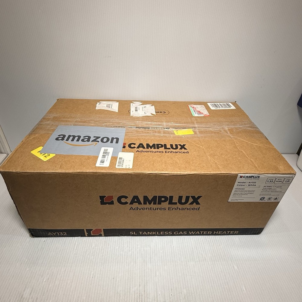 Camplux Model AY132 Outdoor Portable Tankless Water Heater 28000 BTU/hr - White