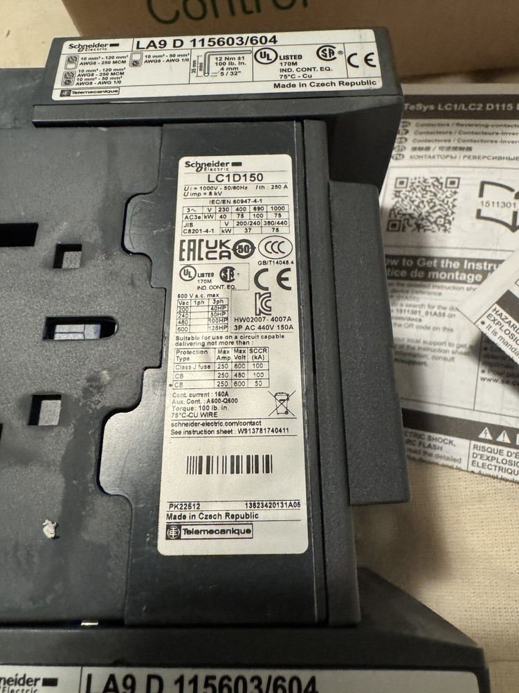 Schneider LC1 D150BD Contactor LC1D150BD