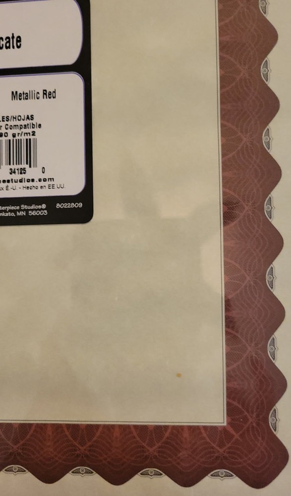 CERTIFICATE MAKER KIT PAPER AND TEMPLATE CD AND EXTRA PAPER