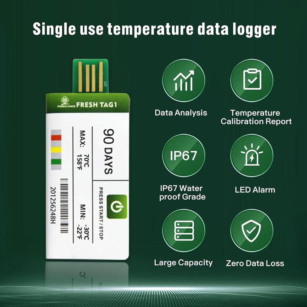 Fresh Tag Single Use Temperature Data Logger 15 days 50 UND