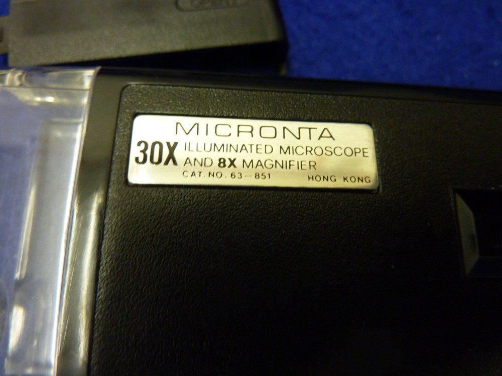 VINTAGE MICRONTA MICROSCOPE 63-851 ILLUMINATED 30X ORIGINAL BOX CASE TESTED