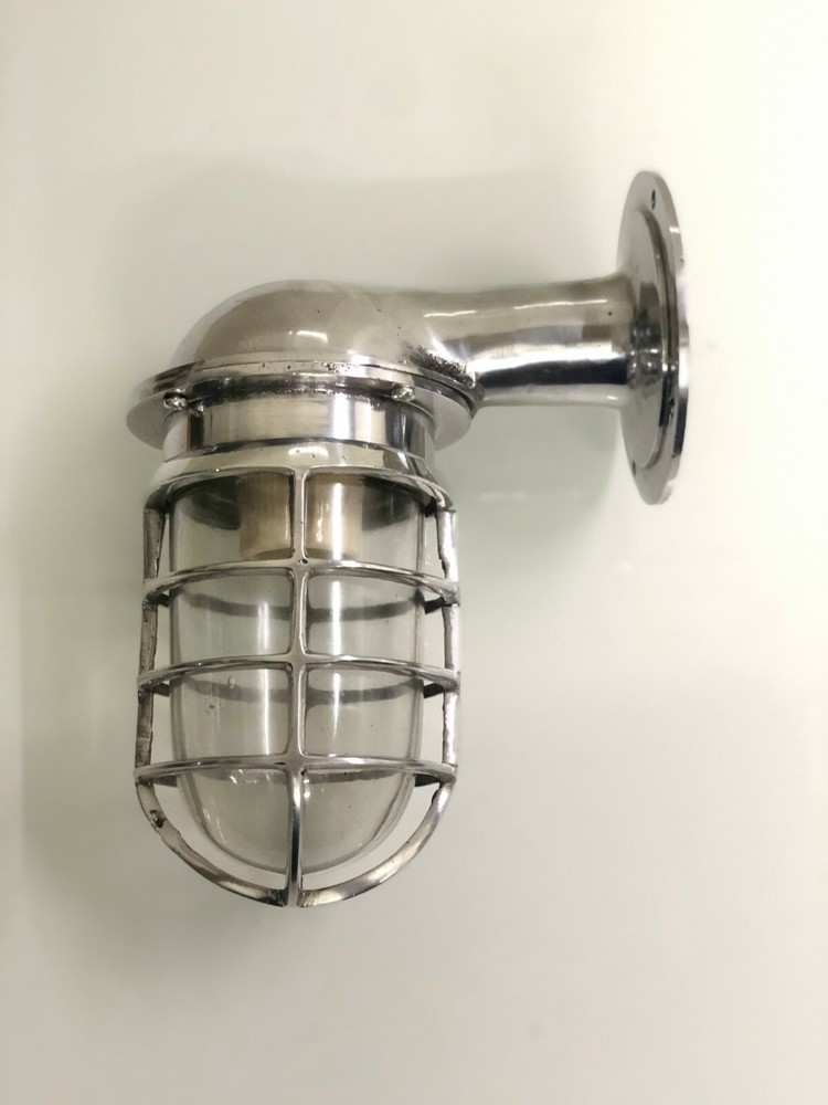 Swan’s Grace: Nautical Aluminium 90° Bulkhead Passageway Wall Light
