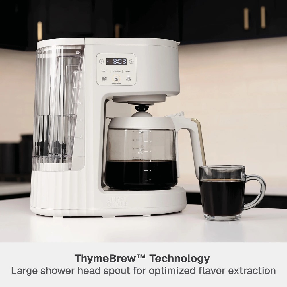 Thyme & Table 12-Cup Programmable Coffee Maker 60oz Sand White